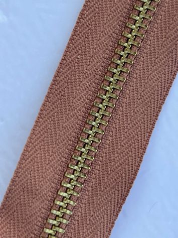 X82 Cerniere Lampo Zip metallo senza tiretto cm 22 Nocciola – Pz. 25 - Foto 4