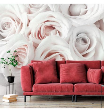 Fotomurale Adesivo Con Grandi Rose Chiare ARREDALACASA