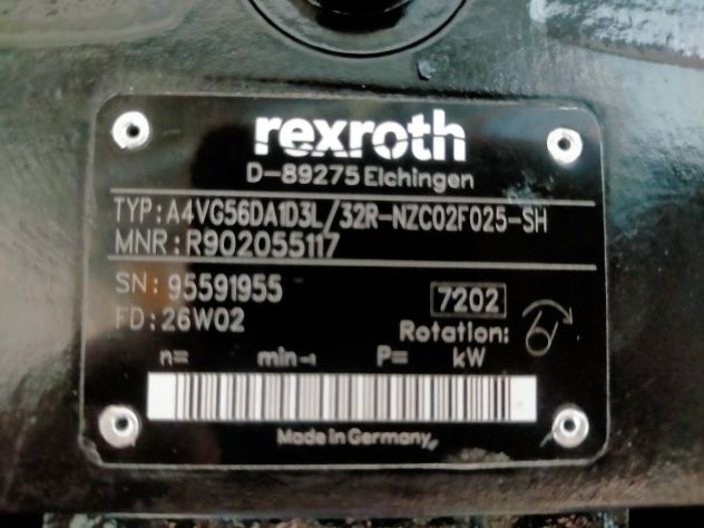 Pompa Rexroth A4VG56DA1D3L/32R-NZC02F025-SH - Foto 5