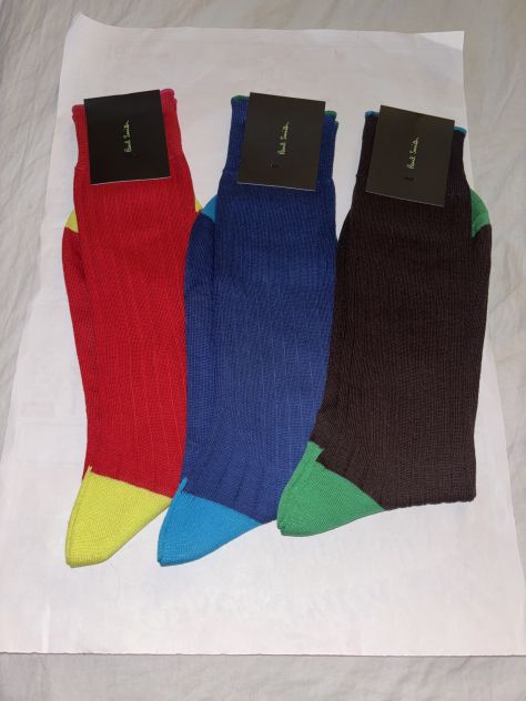 3 PAIA DI CALZE NUOVE LEGGERE DA UOMO FIRMATE ORIGINALI”PAUL SMITH”MADE IN ITALY - Foto 2