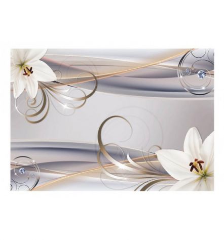 Fotomurale Adesivo Fiori Eleganti Sfondo Oro ARREDALACASA - Foto 2