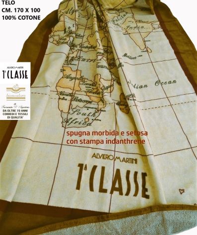Telo spugna 1^CLASSE cm. 170 x 100 unisex , mare , barca, piscina ecc. - Foto 6