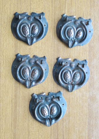 5 ANTICHE MANIGLIE CON ANELLO (LIBERTY) IN BRONZO PER MOBILI - - Foto 4