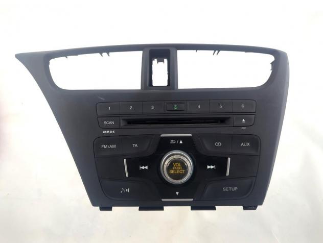39100-TV0-G011-M1 AUTORADIO HONDA CIVIC 1.4 B 73KW 6M 5P (2016) RICAMBIO USATO (NON FORNIAMO CODICE AUTORADIO, MA SOLO NUMERO DI TELAIO VEICOLO)
