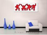 Quadro Keith Haring dipinto a mano Pop Art