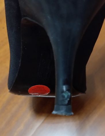 DECOLLETE OPEN TOE NERE CON FIBBIA - Foto 7