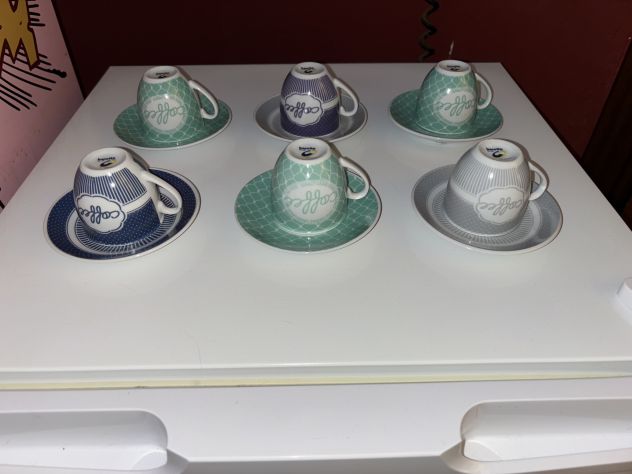 SERVIZIO DA 6 TAZZINE+6PIATTINI DA CAFFÈ NUOVI MAI USATI ABBINATI INTROVABILI - Foto 4