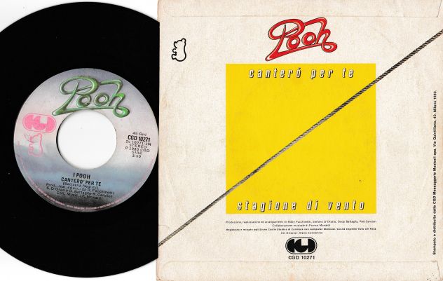 POOH - Cantero' Per Te - 7'' / 45 rpm 1° Stampa 1980 Italy CGD - Foto 2
