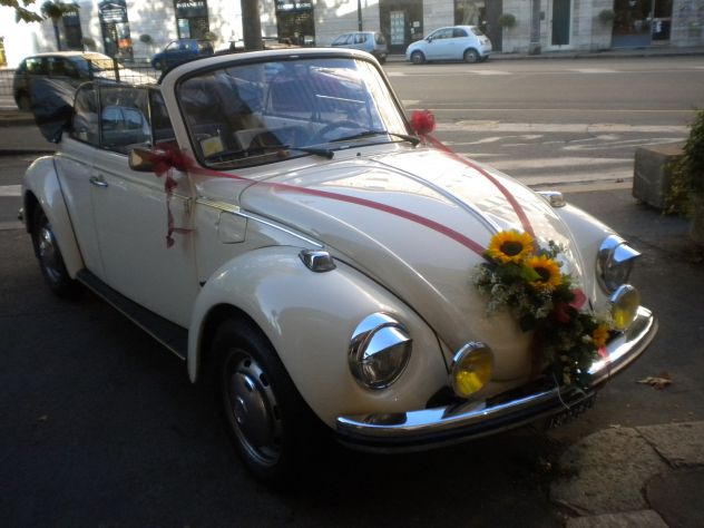Vw Maggiolone cabrio (maggiolino) Bianco per eventi matrimonio - Foto 4