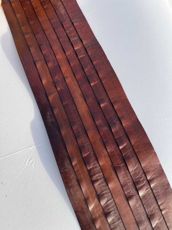 T44 Fascia in pelle a vegetale anilina brandy H 10,5 cm - L 4 mt - Foto 7