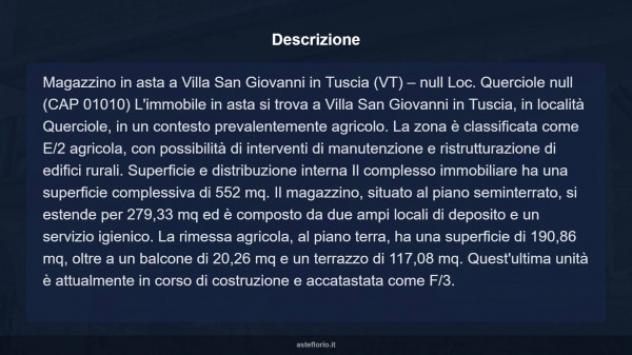 Immobile in asta di 552 m² in vendita a Villa San Giovanni in Tuscia - Foto 8