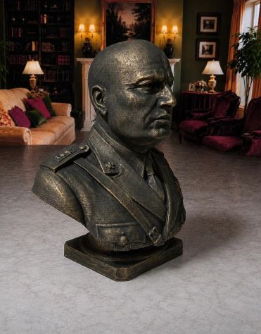Benito Mussolini Il Duce Statua Busto decorativo stile storico dal 1922 al 1943 - Foto 5