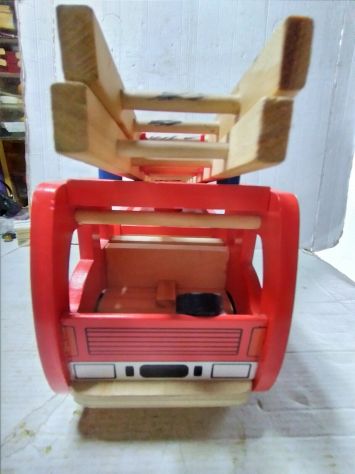 GIOCATTOLO LEGNO DI FABBRICAZIONE TEDESCA CAMIOM POMPIERI - Foto 6