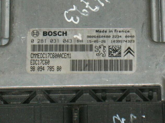 0281031043 ECU Citroen HDI C4 Cactus 0281031043 9809478580 EDC17C60 - Foto 6
