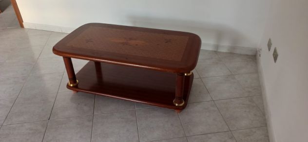 Tavolino da salotto in legno massello color noce - Foto 5
