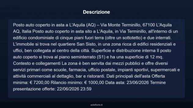 Immobile in asta di 12 m² in vendita a L'Aquila - Foto 3
