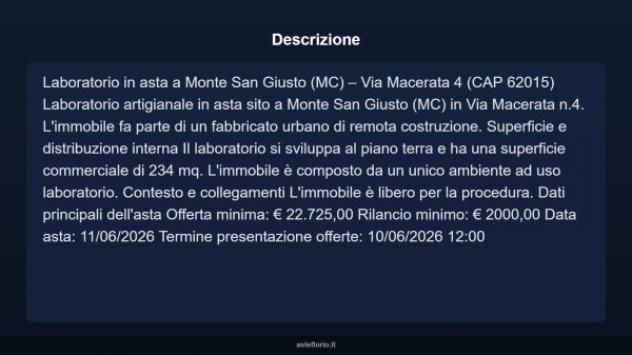 Immobile in asta di 234 m² in vendita a Monte San Giusto - Foto 3