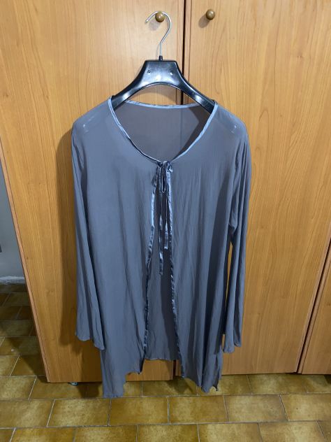 UN COPRI ABITO/VESTITO COME NUOVO LEGGERO ESTIVO TRASPARENTE LUNGO VINTAGE GRIGI - Foto 2