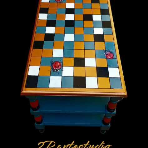 Tavolo "Coccinelle", dipinto e decorato a mano. - Foto 2