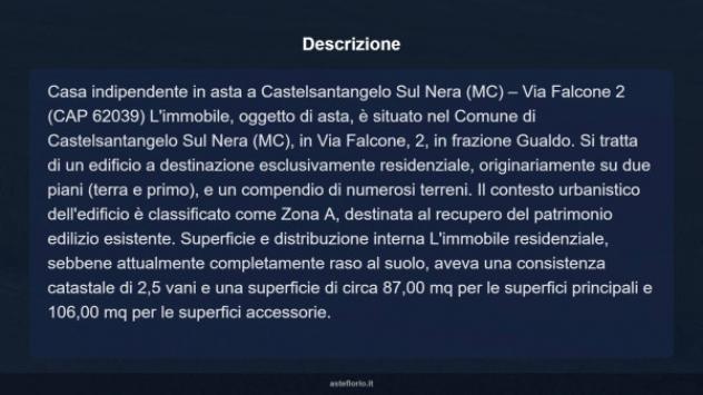 Immobile in asta di 87 m² in vendita a Castelsantangelo sul Nera - Foto 9