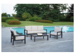 SET NIZZA IN ALLUMINIO ANTRACITE  CUSCINI GRIGIO