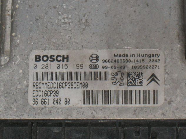0281015199 ECU CITROEN PEUGEOT 2.2 EDC16CP39 0281015199 0 281 015 199 9666104080 - Foto 2