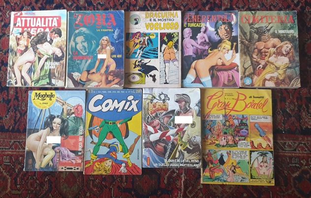 Lotto 9 fumetti '70 '80 Super Zora Maghella Gran Bordel Cenerentola