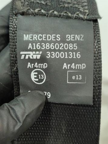 CINTURA DI SICUREZZA POSTERIORE DX MERCEDES ML W163 1° Serie A1638602085 111977 (9702) - Foto 3