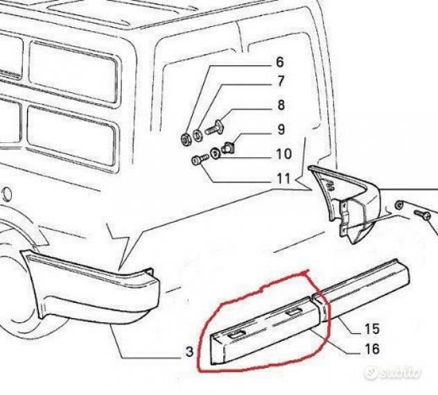 Paraurti Posteriore Porta Fiat Fiorino 7588252
