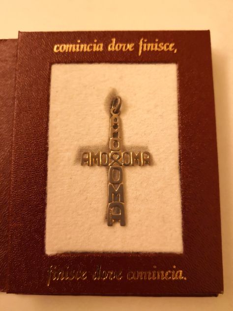 Pendente Crocifisso stilizzato la parola AMOROMA che si incrocia 1983 - Foto 2