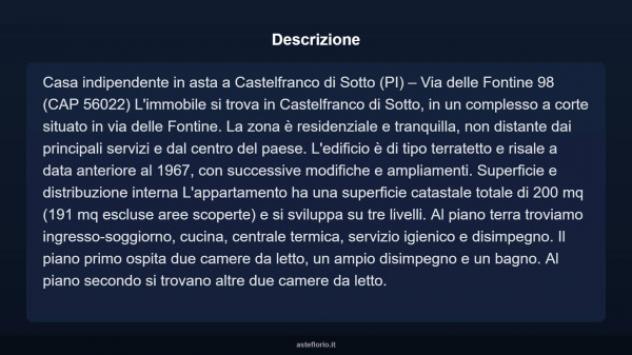 Immobile in asta di 200 m² in vendita a Castelfranco di Sotto - Foto 3