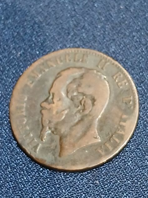 Moneta 10 centesimi Vittorio Emanuele II Re d' Italia Anno 1867. - Foto 2