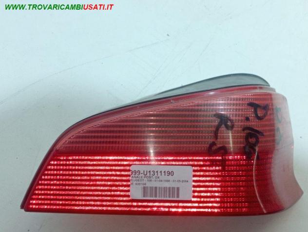 FANALE POST. DX 999-U1311190 Parti elettriche Fanaleria Fanali Fanale post. dx. PEUGEOT - 106 - 01-04-1996 - 01-05-2004