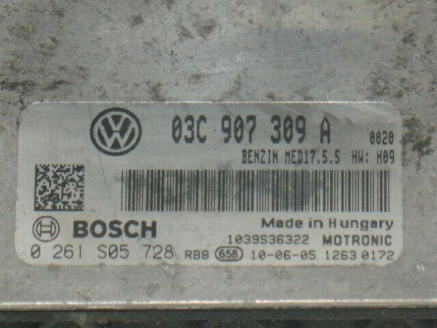 0261S05728 ECU VOLKSWAGEN GOLF 1.4 TSI 0261S05728 03C907309A MED17 5.5 - Foto 2