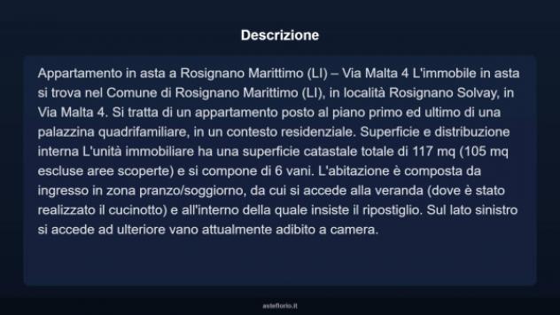 Immobile in asta di 117 m² con più di 5 locali e box auto in vendita a Rosignano Marittimo - Foto 13
