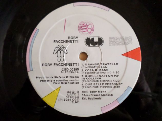 ROBY FACCHINETTI (POOH) Same - LP / 33 giri 1° Stampa Italy 1984 CGD - Foto 4