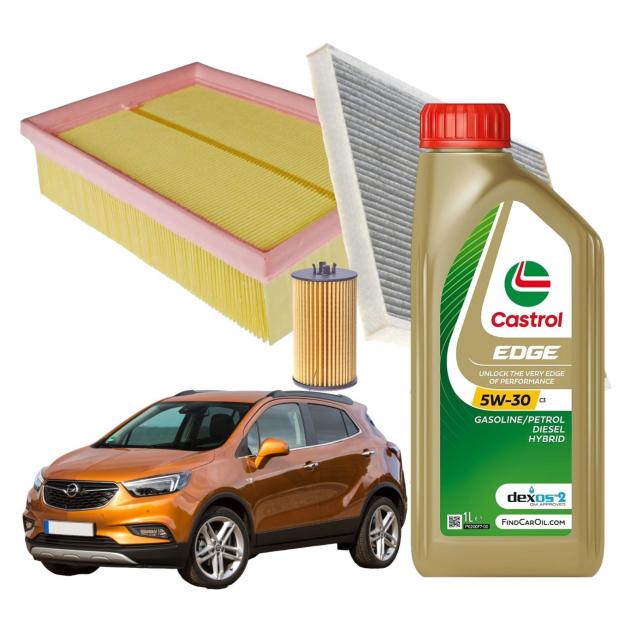 Kit Tagliando Opel Mokka X 3 Filtri 5L Olio Motore Castrol Edge 5w30 C3