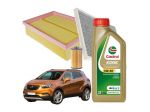 Kit Tagliando Opel Mokka X 3 Filtri 5L Olio Motore Castrol Edge 5w30 C3