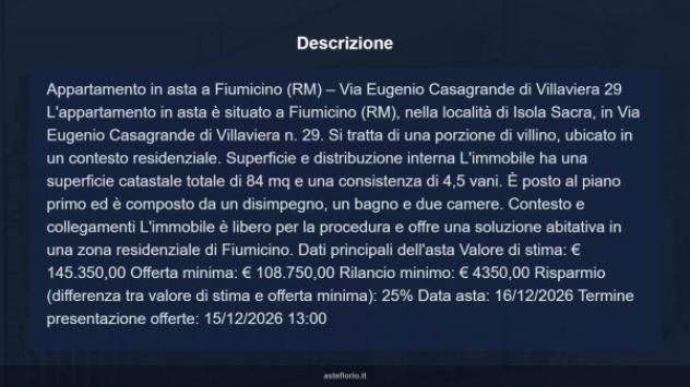 Immobile in asta di 84 m² in vendita a Fiumicino - Foto 11