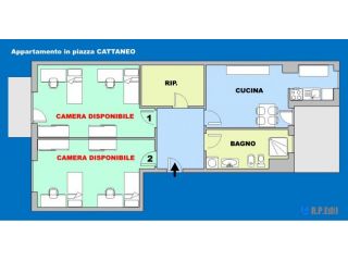 Appartamento con due camere doppie in piazza Cattaneo