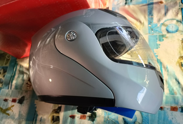 Casco modulare scooter moto grigio argento Axo Flip Silver tg. XL