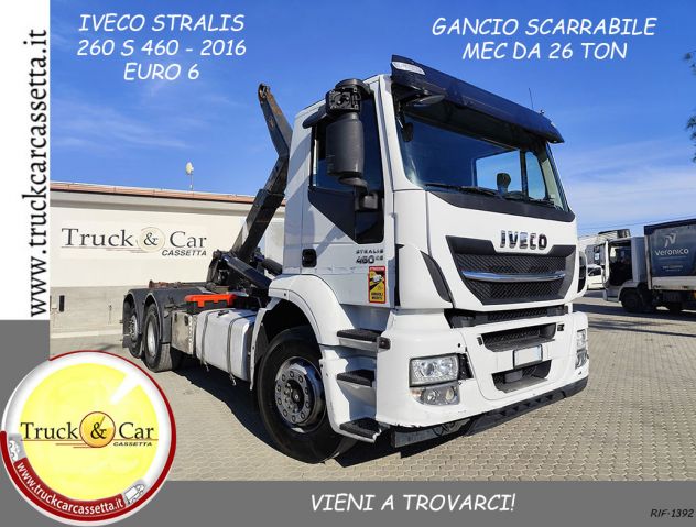 RIF.1392 IVECO STRALIS 260 S 460 – 2016 – GANCIO SCARRABILE MEC DA 26 TON–EURO 6