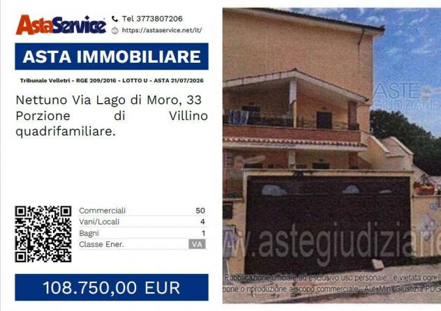 Tribunale Velletri - RGE 209/2016 - LOTTO U - Tribunale Velletri - RGE 209/2016 - LOTTO U - ASTA 21/07/2026