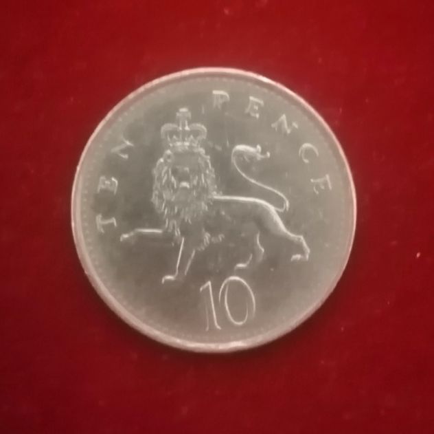 Gran Bretagna 10 Pence 1992 Elizabeth II - Leone Coronato - Circolata - Foto 5
