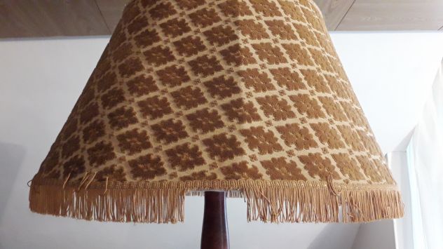 Lampada da terra in Stile oro damascato usata, in noce - Foto 4