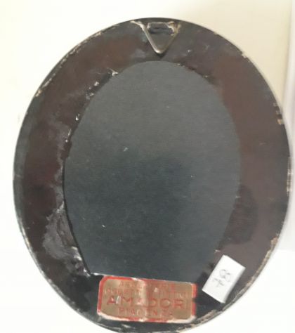 Miniatura ovale d'antan su foglio di materiale pregiato - Foto 2