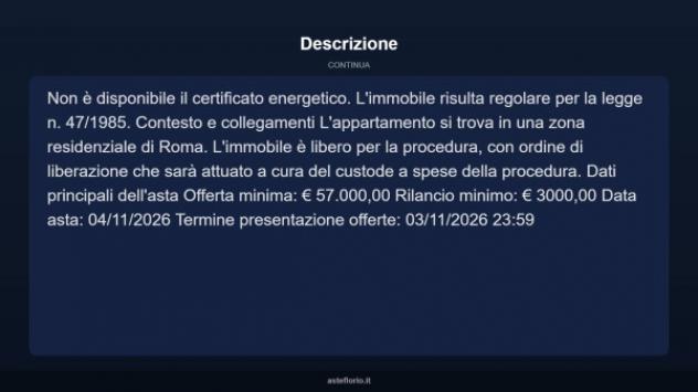 Immobile in asta di 38 m² in vendita a Roma - Foto 4