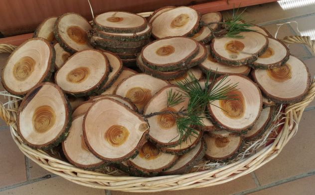 dischi  di legno rustico decoupage sottobicchieri addobbi matrimonio - Foto 8