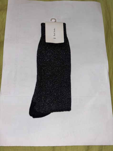 CALZE NUOVE CON CARTELLINO RARISSIME NERE CON BRILLANTINI FIRMATE”PAUL SMITH”MAD - Foto 2