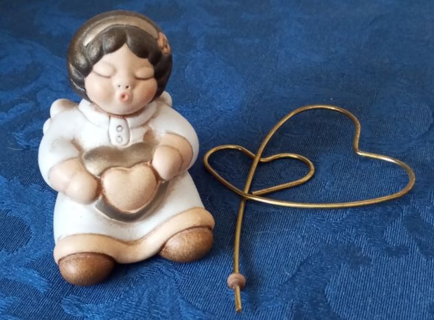 THUN Portafoto Angelo Bimbo Cuore in Ceramica Originale THUN - Foto 2